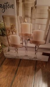 Glass Tall Candle Holders (3)